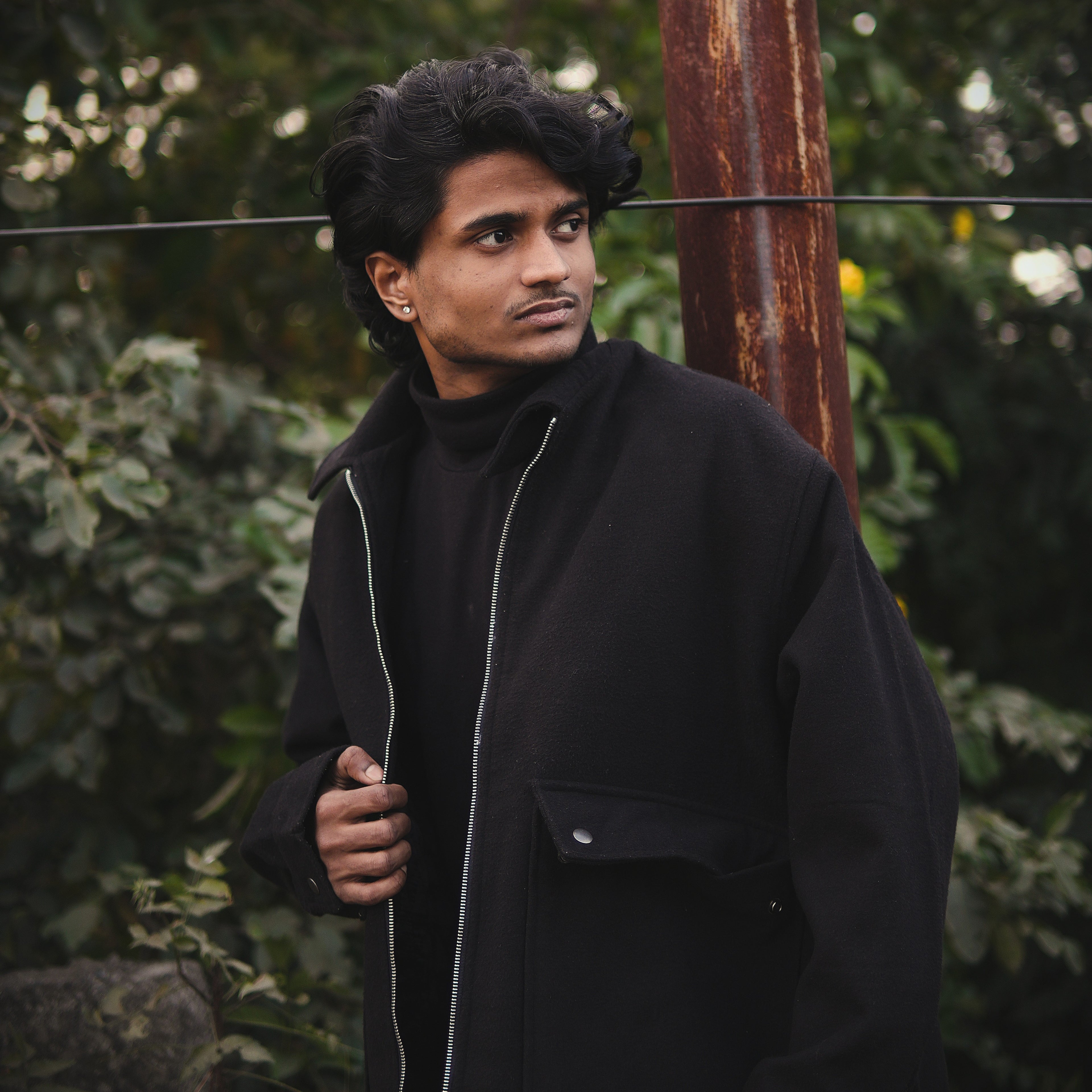 Vintage Oversized Wool-Look Utility Overcoat