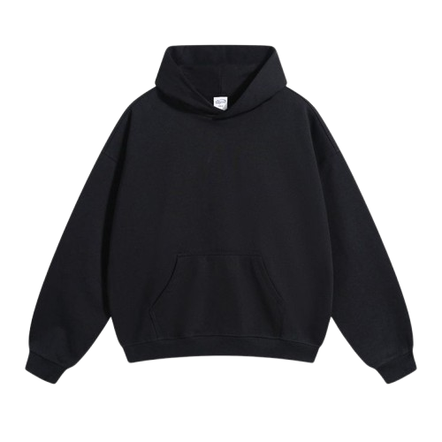 black hooded sweatshirt (hoodie