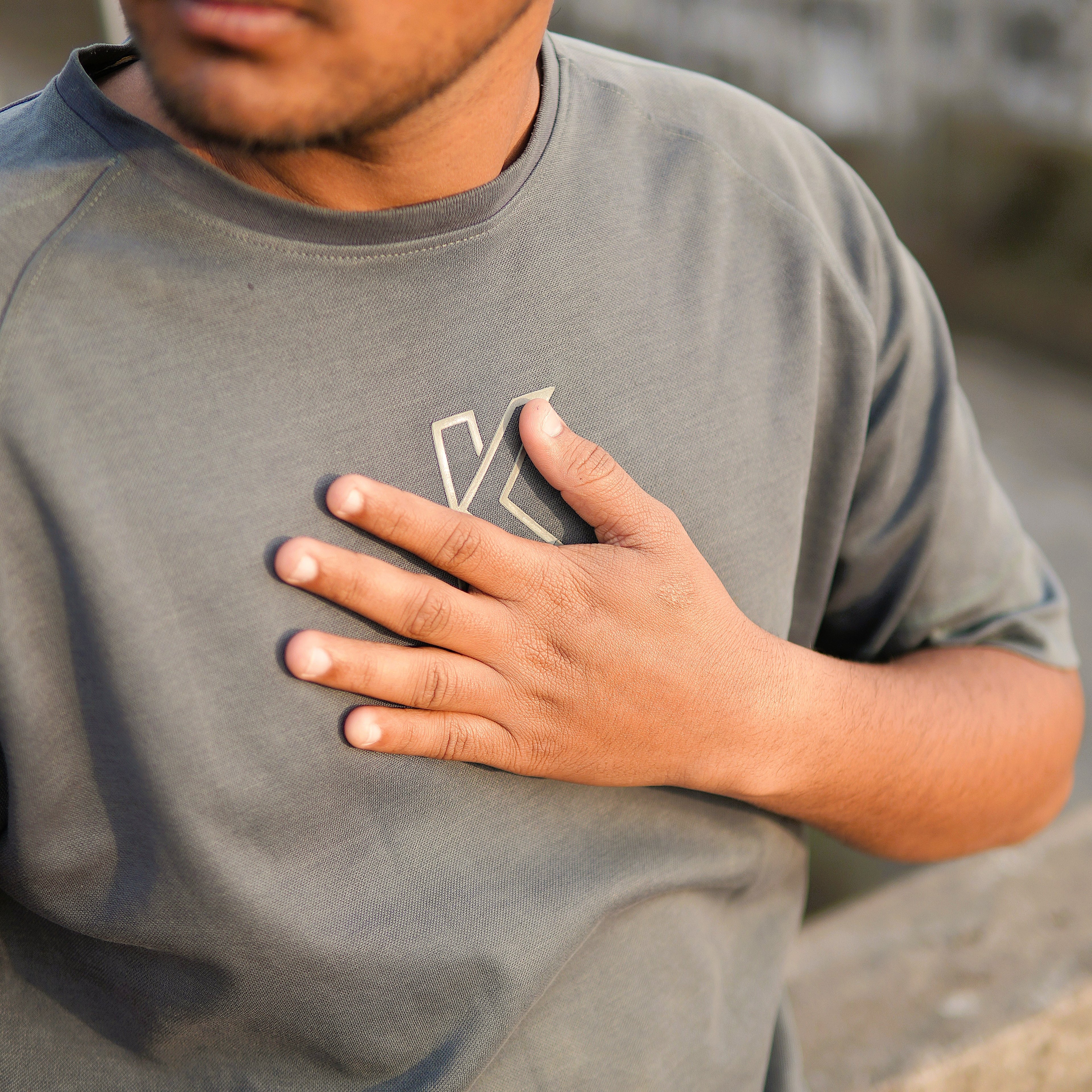 Premium Slate Grey Performance Raglan Tee