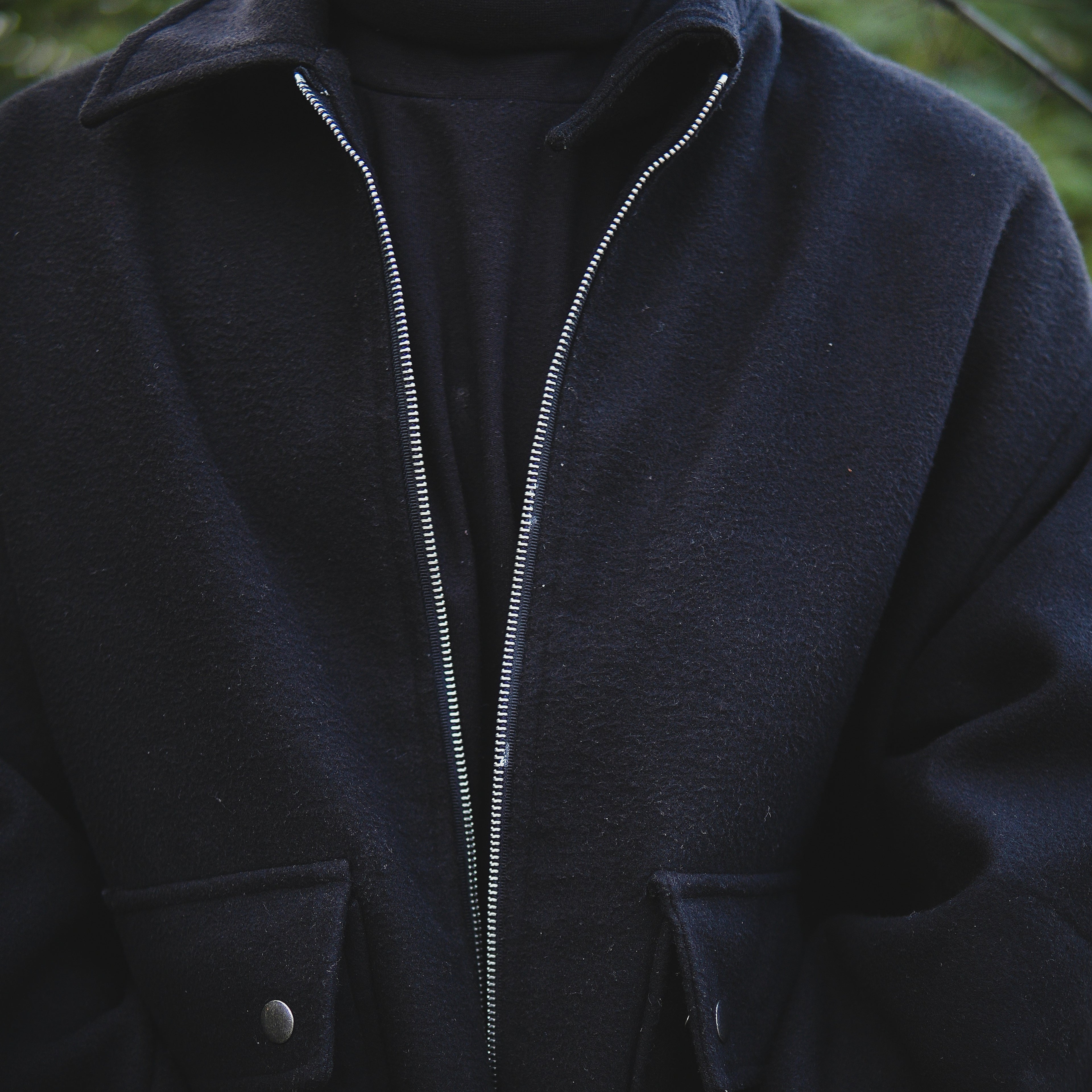 Vintage Oversized Wool-Look Utility Overcoat