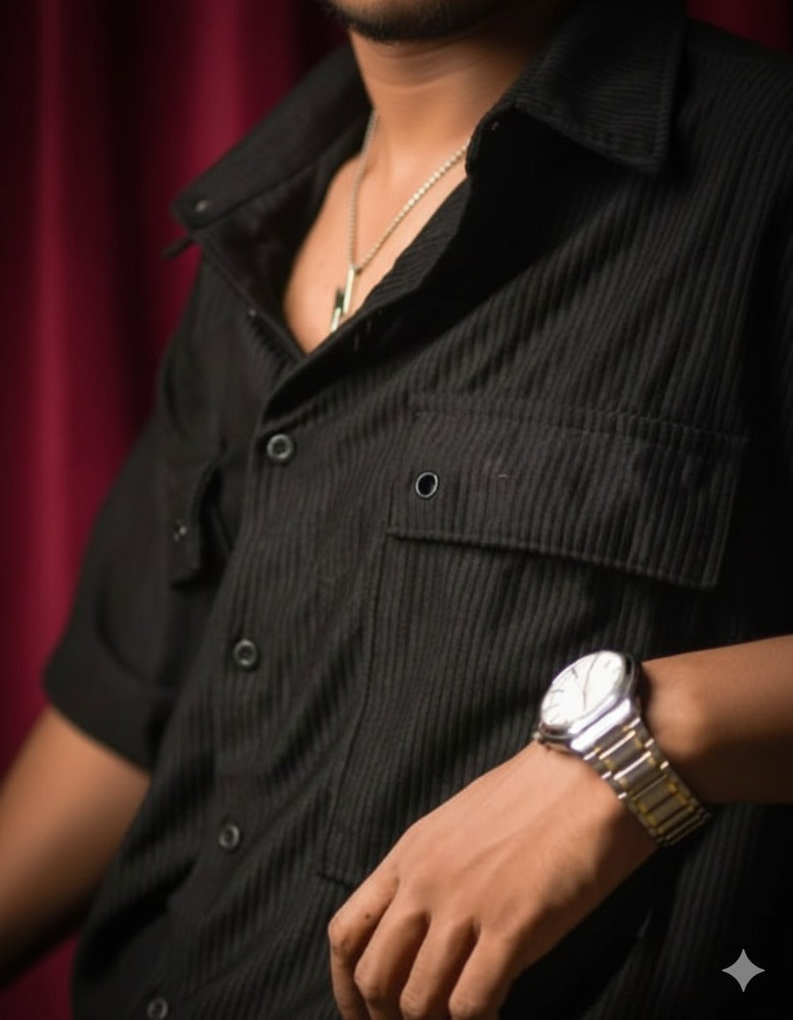 The Midnight Ribbed Overshirt